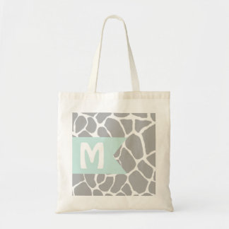 Bolsa Tote Sacola cinzenta do orçamento do monograma do