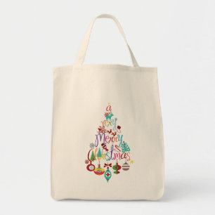 Bolsa Tote Sacola colorida da árvore do feriado do Natal