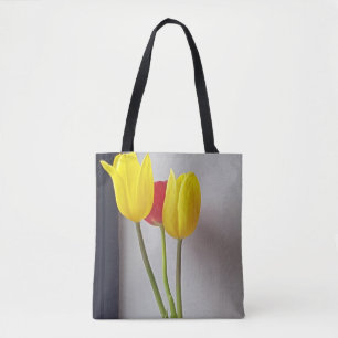 Bolsa Tote Sacola colorida de três tulipas