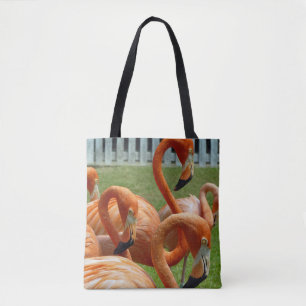 Bolsa Tote Sacola colorida dos flamingos