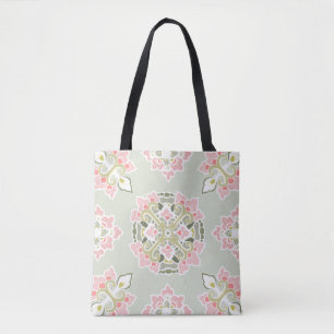 Bolsa Tote Sacola colorida Pastel do ornamento do Tracery