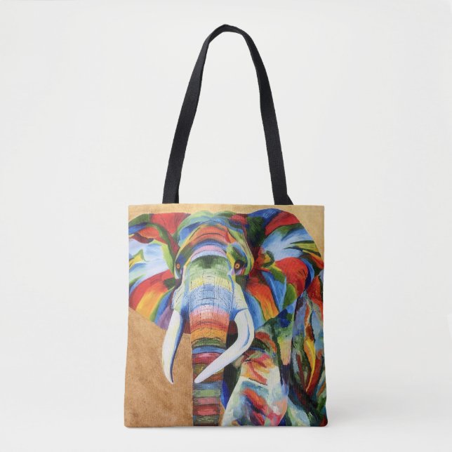 Bolsa Tote Sacola com design do elefante (Frente)