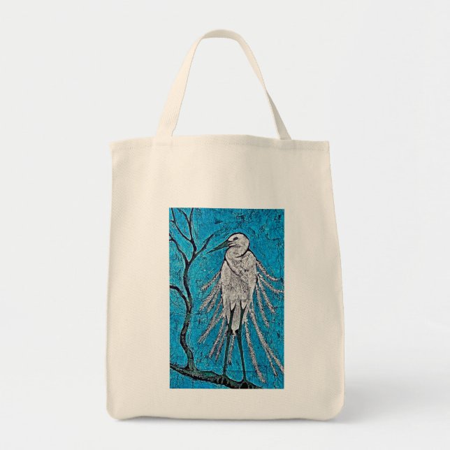 Bolsa Tote Sacola com Egret (Frente)