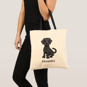 Bolsa Tote Sacola conhecida feita sob encomenda do cão preto