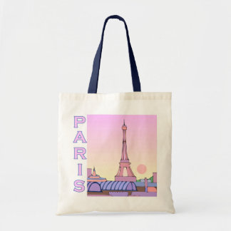 Bolsa Tote Sacola cor-de-rosa da ilustração de Paris