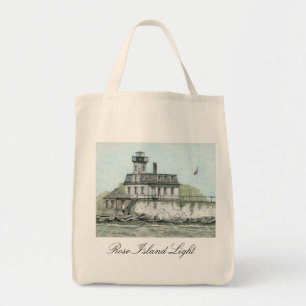 BOLSA TOTE SACOLA COR-DE-ROSA DE NEWPORT RI DA LUZ DA ILHA