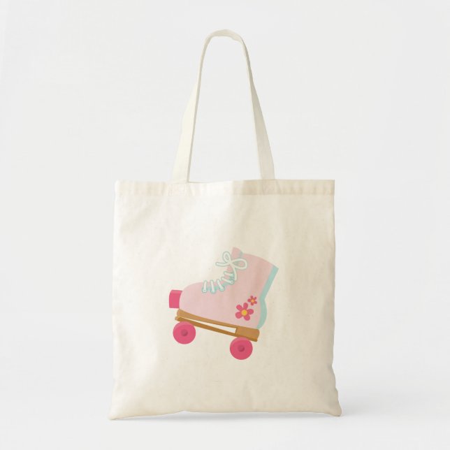 Bolsa Tote Sacola cor-de-rosa de Rollerskate (Frente)