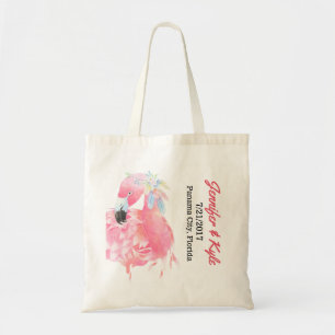 Bolsa Tote Sacola cor-de-rosa do favor do casamento do