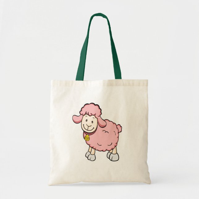 Bolsa Tote Sacola cor-de-rosa dos carneiros (Frente)