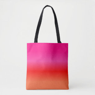 Bolsa Tote Sacola cor-de-rosa, vermelha e alaranjada do