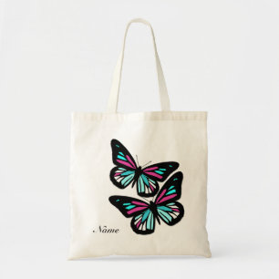 Bolsa Tote Sacola customizável da borboleta do nome/monogram