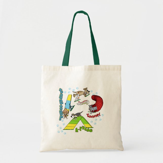 Bolsa Tote Sacola da agilidade do cão dos desenhos animados (Frente)