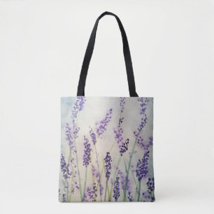 Bolsa Tote Sacola da aguarela da lavanda