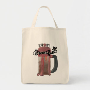 Bolsa Tote Sacola da aguarela do café