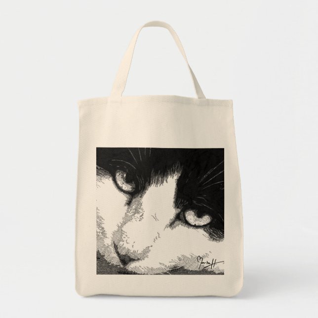 Bolsa Tote Sacola da arte do gato (Frente)