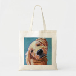 Bolsa Tote Sacola da arte do golden retriever do filhote de