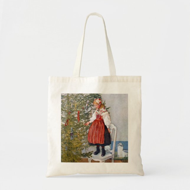 Bolsa Tote Sacola da árvore de Natal de Carl Larsson (Frente)