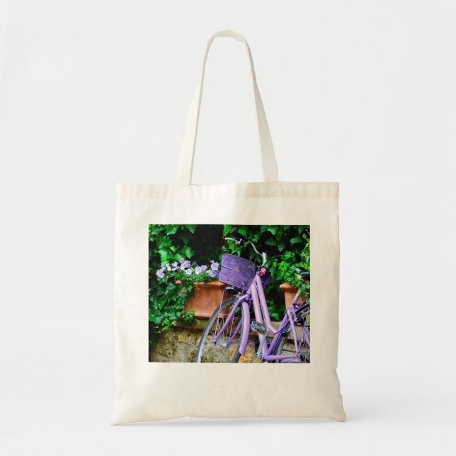 Bolsa Tote Sacola da bicicleta da lavanda (Frente)
