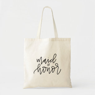 Bolsa Tote Sacola da caligrafia da madrinha de casamento