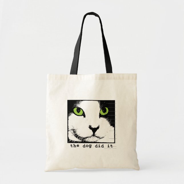 Bolsa Tote Sacola da cara do gato (Frente)