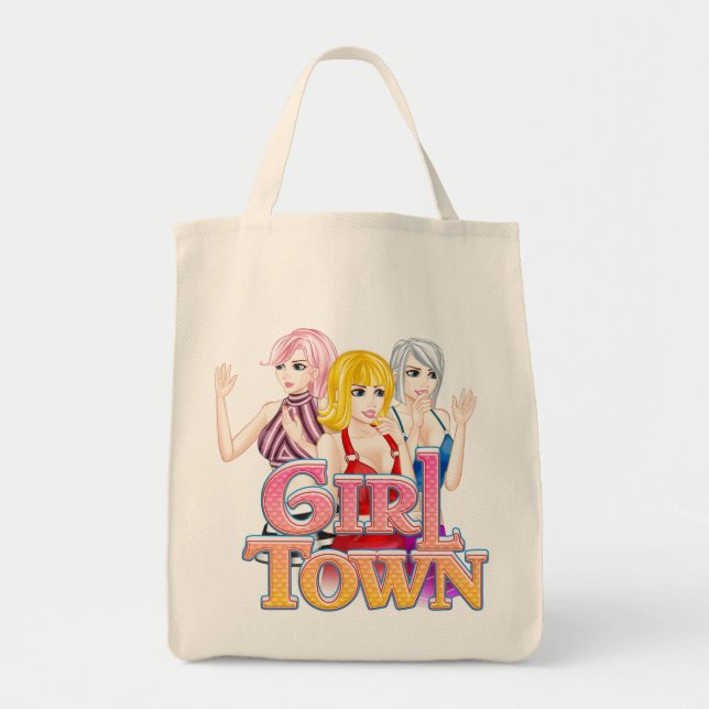 Bolsa Tote Sacola da cidade da menina (Frente)