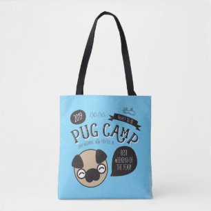 Bolsa Tote Sacola da cor completa do acampamento 2019 do Pug