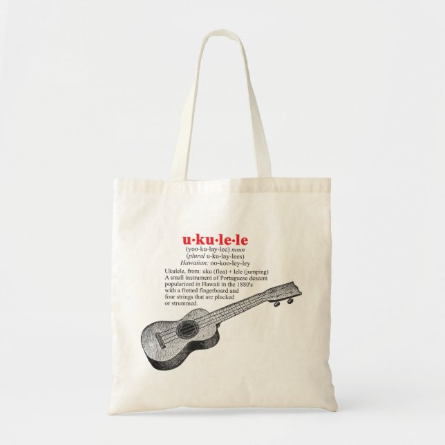 Bolsa Tote Sacola da definição do Ukulele (Frente)
