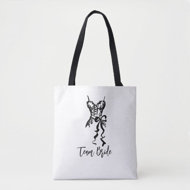 Bolsa Tote Sacola da Equipe da Noiva | Desenho de Esboço de C (Frente)