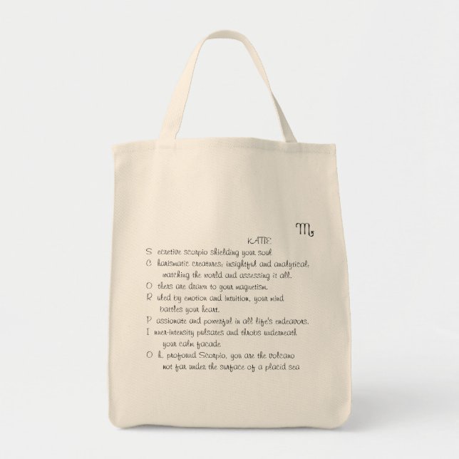 Bolsa Tote Sacola da ESCORPIÃO de KATIE (Frente)