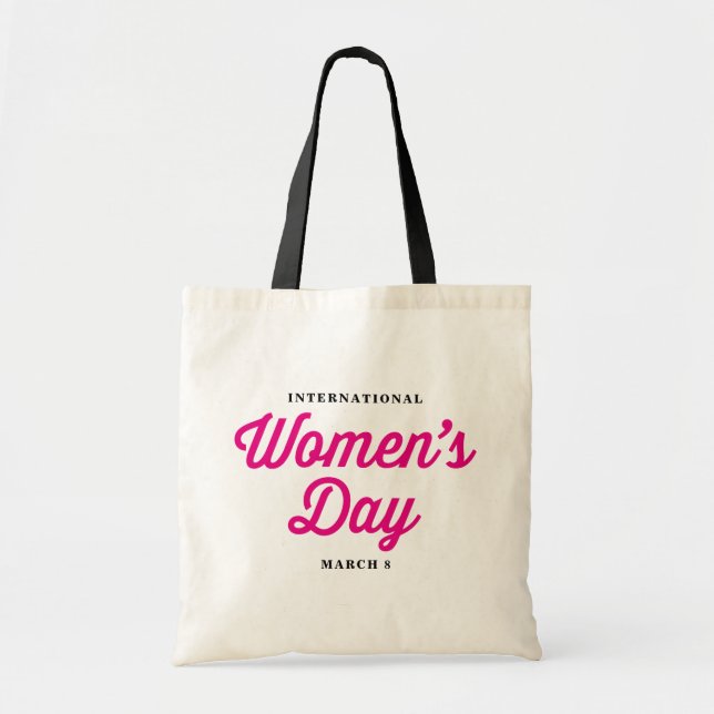 Bolsa Tote Sacola da indicação do dia das mulheres (Frente)