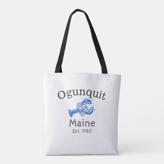 Bolsa Tote Sacola da lagosta de Ogunquit Maine (Verso)