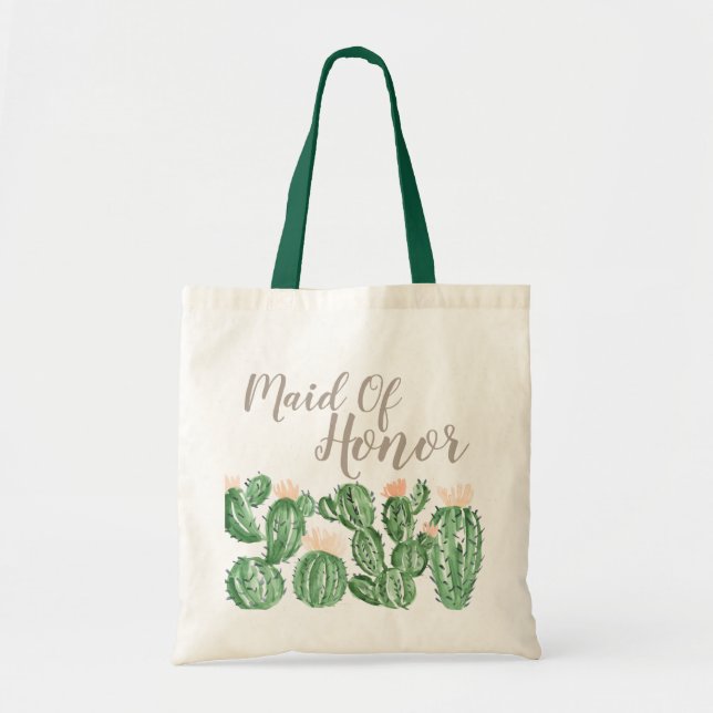 Bolsa Tote Sacola da madrinha de casamento do succulent da (Frente)