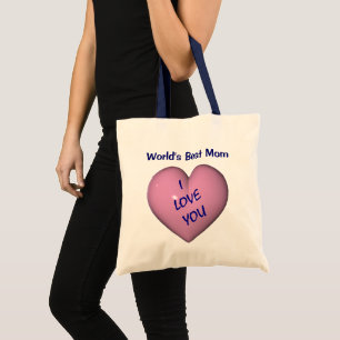 Bolsa Tote Sacola da mamã dos mundos a melhor eu te amo