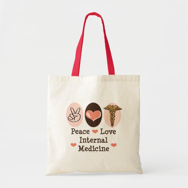 Bolsa Tote Sacola da medicina interna do amor da paz (Frente)