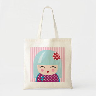 Bolsa Tote Sacola da menina de Kokeshi