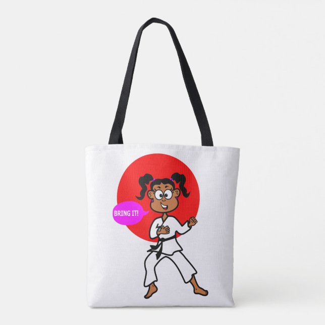 Bolsa Tote Sacola da menina do karaté (Verso)