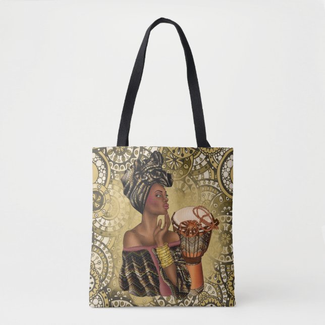 Bolsa Tote Sacola da mulher do afro-americano (Frente)