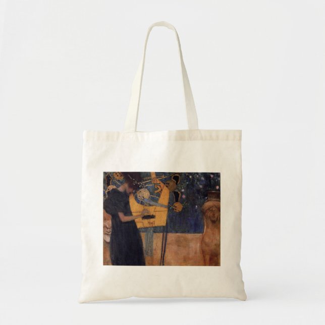 Bolsa Tote Sacola da música da harpa de Gustavo Kllimt (Frente)