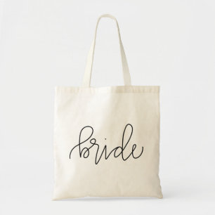 Bolsa Tote Sacola da noiva da caligrafia