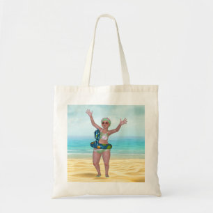 Bolsa Tote Sacola da praia com beleza de banho engraçada