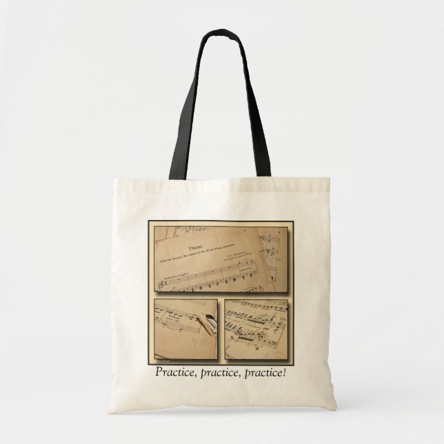 Bolsa Tote Sacola da prática de música do piano (Frente)
