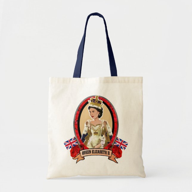 Bolsa Tote Sacola da rainha Elizabeth II (Frente)