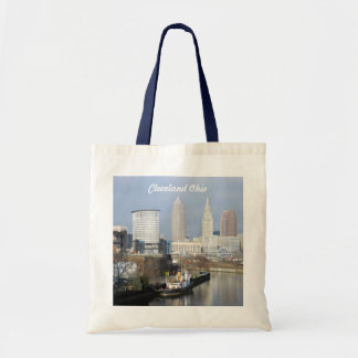Bolsa Tote Sacola da skyline de Cleveland, o Rio Ohio