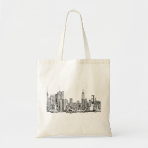 Bolsa Tote Sacola da tinta da skyline de New York