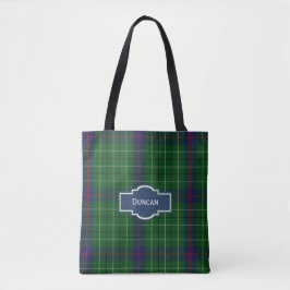 Bolsa Tote Sacola da xadrez de Tartan de Duncan