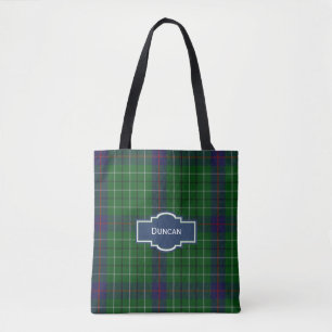 Bolsa Tote Sacola da xadrez de Tartan de Duncan