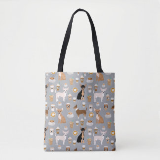 Bolsa Tote Sacola das chihuahuas e do café