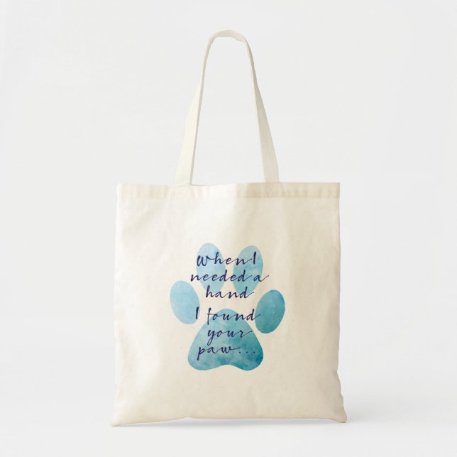 Bolsa Tote Sacola das citações da pata dos amantes do cão (Frente)