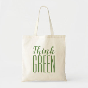 Bolsa Tote Sacola das citações do ambiente do pense verde p