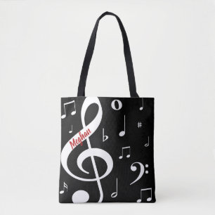 Bolsa Tote Sacola das notas musicais